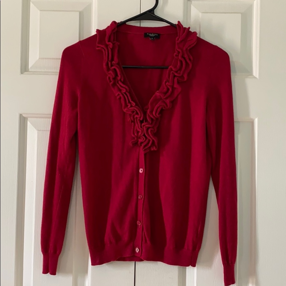 Button down sweater with trim